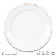 Klassisches Design Weiß Lotus Felge Steinzeug Dinner Plate